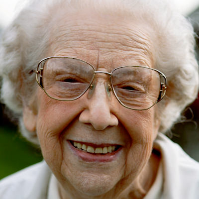Elderly lady smiling