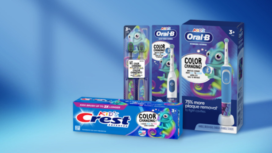 Crest Kids Color Changing Toothpaste and Oral-B color-changing toothbrushes